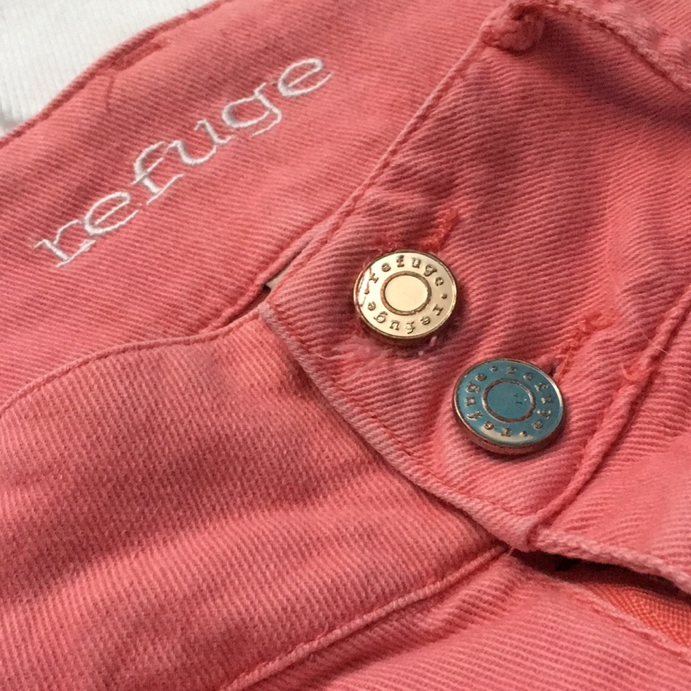 Double Button Jean Shorts - Picture 2 of 4